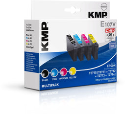 KMP E107V - Multi-verpakking - Inkjetprinten - Zwart Cyaan Magenta Geel (4 stuks)