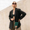 Telefoontasje Dames Crossbody - Selencia Telefoontasje Elegance Tassle - Universeel Schoudertasje telefoon - Donkergroen