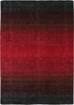 Panorama Black Red Vloerkleed - 140x200 - Rechthoek - Laagpolig Tapijt - Modern - Rood, Zwart