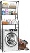 Luft Wasmachine Ombouw - Opbergrek - 3 Planken - Zwart - 160 x 44 cm