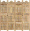 vidaXL - Kamerscherm - 4 - panelen - handgesneden - 160x165 - cm - massief - mangohout
