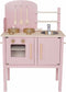 Jabadabado Houten speelkeuken - Roze - Speelkeuken voor kinderen - 55x32x72cm