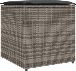 vidaXL - Kussenbox - Grijs - 50x50x50 - cm - Poly - Rattan