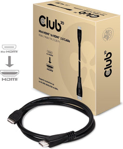 Club3D CAC-1350 - HDMI-kabel - Mini HDMI naar HDMI 2.0 1 m 4K UHD Zwart