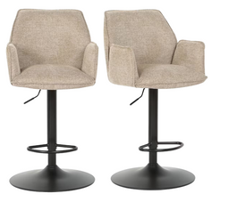 Multifurn Jill Barkruk - Verstelbaar - Linnen Taupe - 51 x 53 x 96–116 cm (2 stuks)