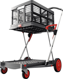 Clax trolley + 1 vouwkrat - rood/grijs