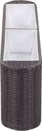 vidaXL - Plantenbak - verhoogd - 30x30x80 - cm - poly - rattan - bruin