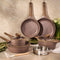 Just Perfecto JL-26 - 12 Delige Pannenset - Hittebestendige marmeren coating - Marron (12 stuks)