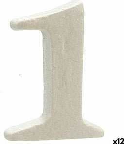 Pincello Cijfer 1 Wit Polyestyreen 2 X 15 X 10 Cm (12 Stuks)