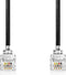 Nedis Telecomkabel - RJ10 Male - RJ10 Male - 2.00 m - Kabel design: Gekruld - Kabeltype: RJ10 - Zwart