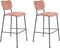Zuiver Benson Barkruk - Zithoogte 75 Cm - Set Van 2 - Stof Roze - Zwart Metalen Frame