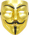 Feest - Gezichtsmasker - Eindexamenfeest - Anonymous masker - 4Pack Wit/Zwart/Grijs/Goud