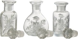 J-Line karaf Chloe - glas - transparant/goud - 3 stuks