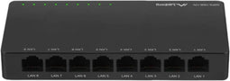 Lanberg DSP2-1008 - Unmanaged Switch - 8x Gigabit Ethernet 12V - Zwart