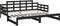 vidaXL - Slaapbank - uitschuifbaar - massief - grenenhout - zwart - 2x(80x200) - cm