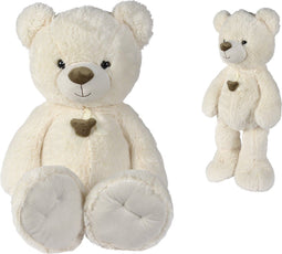 Nicotoy - Beer - Creme beer lint met berenkopje 85cm - Wit