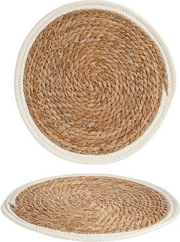 Placemat Wit/Bruin Natuurlijke Vezel (35 x 1 x 35 cm)
