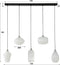 AnLi Style Hanglamp 5L stripe white glass mix