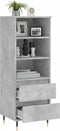 vidaXL - Hoge - kast - 40x36x110 - cm - bewerkt - hout - betongrijs