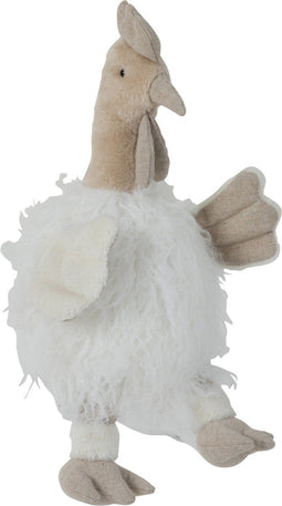 J-Line deurstop Kip - textiel - wit - large