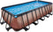EXIT Wood zwembad 540x250x122cm met zandfilterpomp - bruin