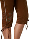 dressforfun Lederhose Walchensee - Verkleedkleding - Kniehoogte kleurrijke stiksels - Bruin