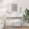 vidaXL - Witte - Kaptafel - met - Lades, - 100x41x140 - cm