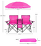 Coast 2-persoons Campingstoel - Inklapbaar met Zonnescherm en Tafel - Roze (2 stuks)