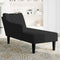 vidaXL - Chaise - longue - met - rechterarmleuning - fluweel - zwart