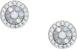 Fossil JFS00518040 - Oorknopjes - Parelmoer en sterling zilver - Zilverkleurig