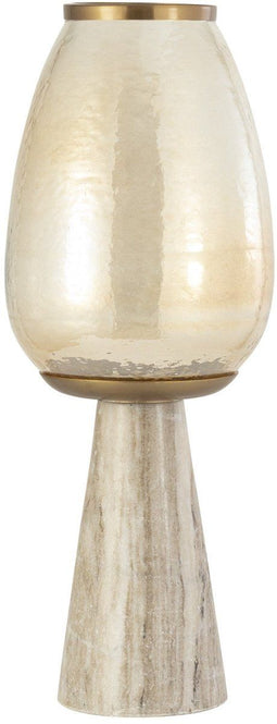 PTMD Windlicht Berdand - 22x22x59 cm - Glas - Beige