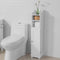 SoBuy FRG177-II-W - Toiletkast - 2-in-1 ontwerp met toiletrolhouder - Wit 20x18x95cm