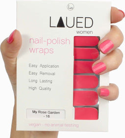 LAUED Nagelstickers - Nail Wraps - 16 Extreem Dunne Nagellak Stickers - Manicure Nail Art Folie - My Rose Garden