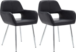 vidaXL Eetkamerstoelen 2 st kunstleer zwart