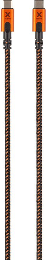 Xtorm Xtreme USB-C naar USB-C kabel Power Delivery - incl. levenslange garantie - 1,5 m - Zwart/Oranje
