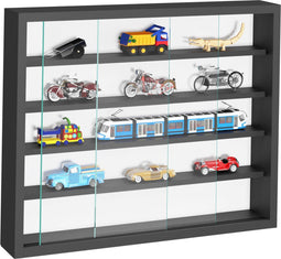 Vitrinekastje staande hangende wandvitrine - planken 50 cm breed x 4 cm diep - schuifdeuren