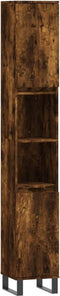 vidaXL - Badkamerkast - 30x30x190 - cm - bewerkt - hout - gerookt - eikenkleurig