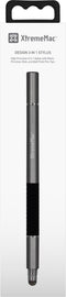 XtremeMac 3-in-1 High Precision Stylus Pen - Aluminium - Rubberen Grip - lichtgewicht - Grijs/Zwart