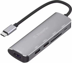 XtremeMac 6-ports USB-C Hub - 4K HDMI - Grijs