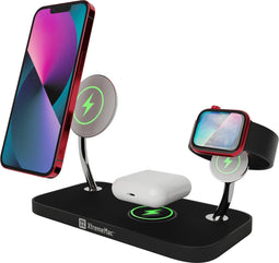 XtremeMac X-Mag Pro 3-in-1 Draadloze Oplader - 25W - USB-C - Zwart