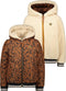 Like Flo F107-5205 - Meisjes Jas - Reversible met capuchon - Animal print/off-white
