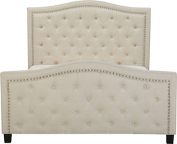 AUREL - Tweepersoonsbed - Beige - 160 x 200 cm - Polyester