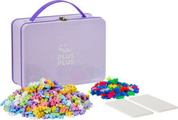 Plus-Plus Basic Reiskoffer - Bouwset 600 delige - Creatief constructiespeelgoed - Pastel Lila paars