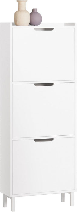 SoBuy FSR151-H-W - Schoenenkast - 3 Kleppen - Wit