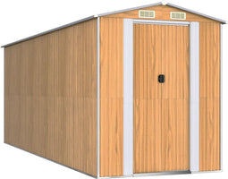 vidaXL - Tuinschuur - 192x523x223 - cm - gegalvaniseerd - staal - lichtbruin