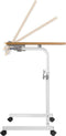 VDD Laptoptafel - Verrijdbaar bureau - Hoogte verstelbaar 68-96 cm - Kantelbaar bureaublad - Wit-bruin