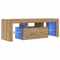 vidaXL - Tv-meubel - met - LED - 120x36,5x40 - cm - bewerkt - hout - artisanaal - eiken