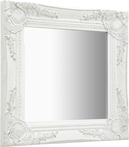 vidaXL - Wandspiegel - barok - stijl - 40x40 - cm - wit