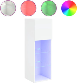 vidaXL - Tv-meubel - met - LED-verlichting - 30,5x30x90 - cm - wit