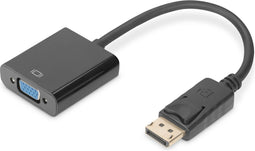 DisplayPort to VGA adapter Digitus by Assmann DB-340403-001-S Black 15 cm